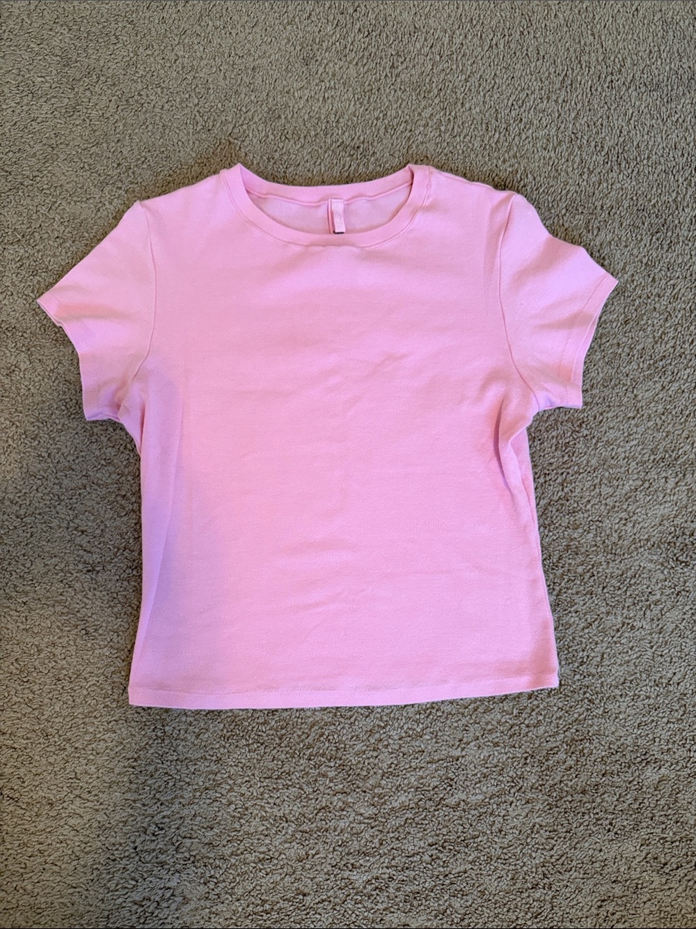 SKIMS logo pointelle tee bubblegum